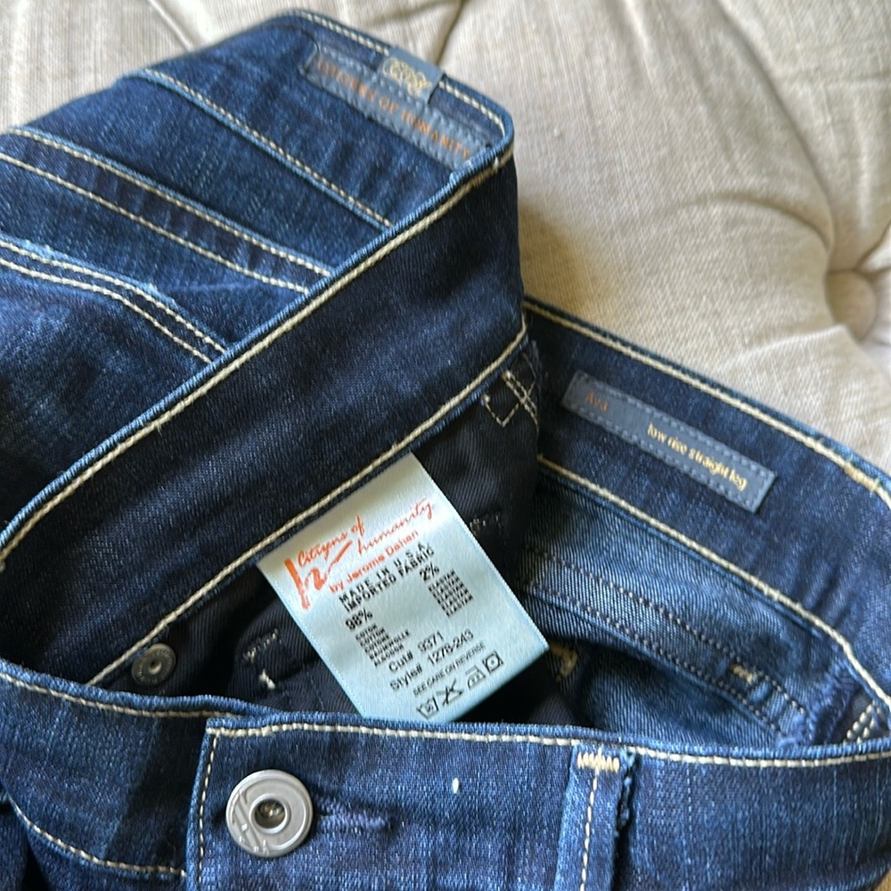 Citizens of humanity Ava Jean,  low rise, straight leg, indigo wash, size 28